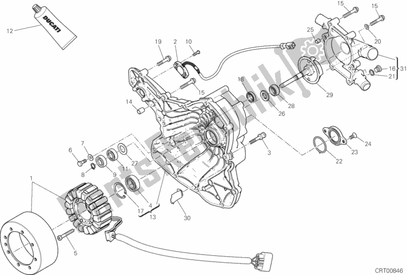 Wszystkie części do Os? Ona Crnkcse Od Strony Lewej Pompy Wody Ducati Monster 1200 USA 2020
